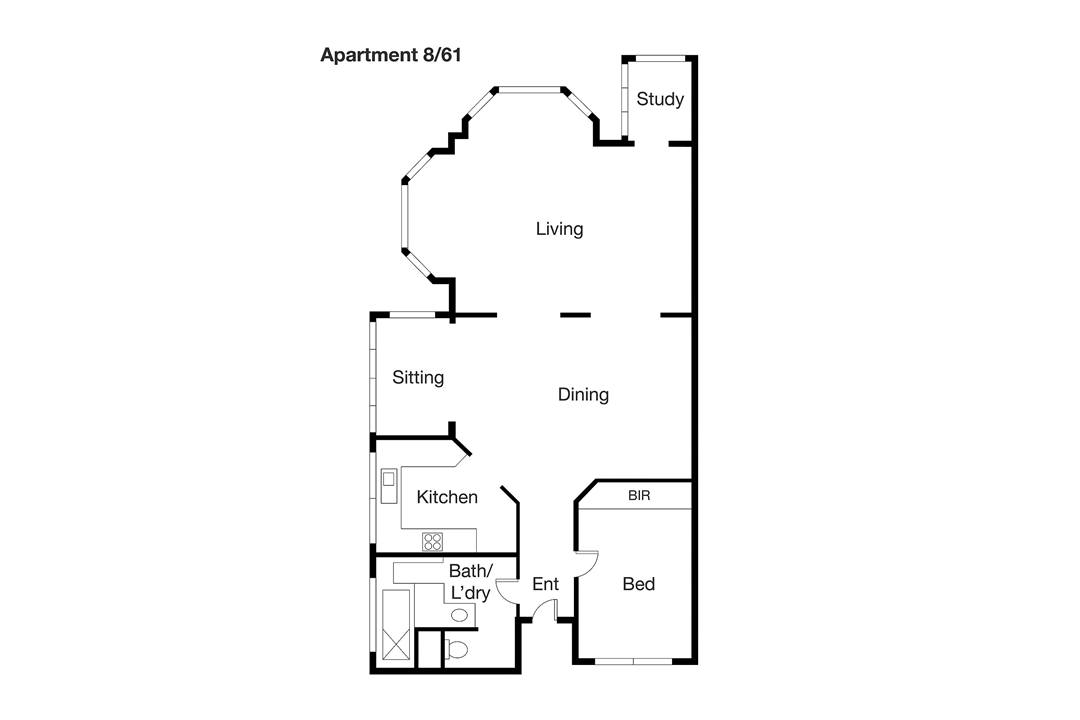 Plan du bien — Appartement 1 chambre — Jette